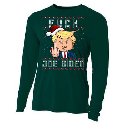 FJB F Joe Biden Trump Middle Finger Ugly Christmas Cooling Performance Long Sleeve Crew