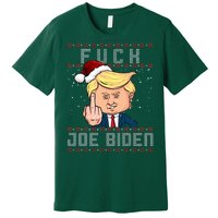 FJB F Joe Biden Trump Middle Finger Ugly Christmas Premium T-Shirt