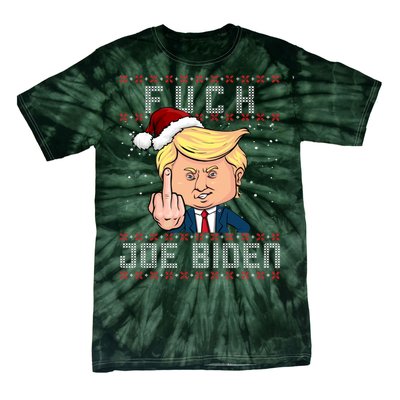 FJB F Joe Biden Trump Middle Finger Ugly Christmas Tie-Dye T-Shirt