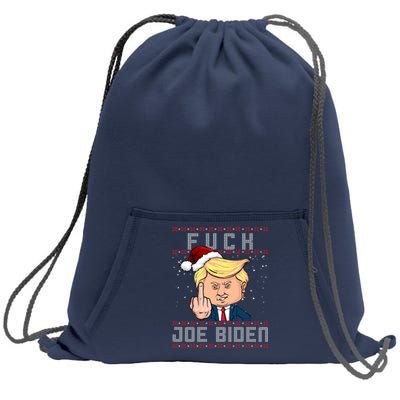 FJB F Joe Biden Trump Middle Finger Ugly Christmas Sweatshirt Cinch Pack Bag