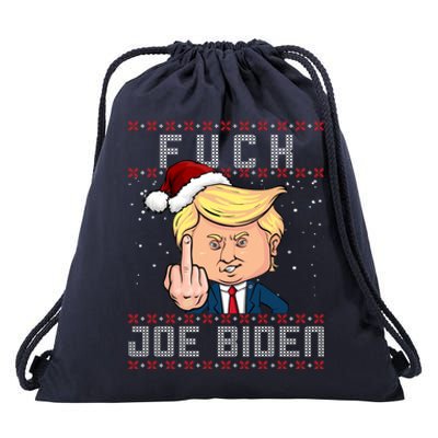 FJB F Joe Biden Trump Middle Finger Ugly Christmas Drawstring Bag