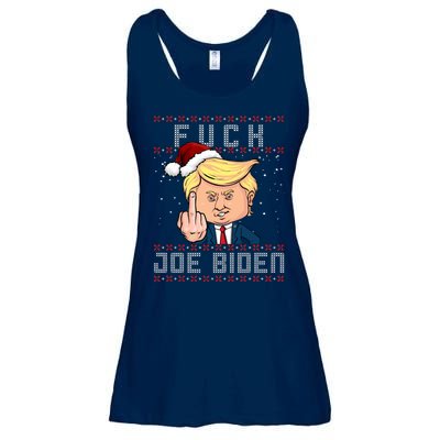 FJB F Joe Biden Trump Middle Finger Ugly Christmas Ladies Essential Flowy Tank