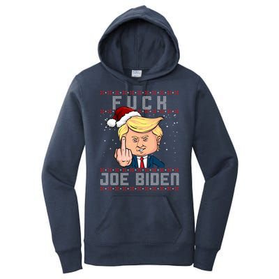 FJB F Joe Biden Trump Middle Finger Ugly Christmas Women's Pullover Hoodie