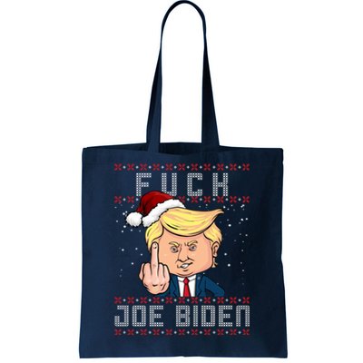 FJB F Joe Biden Trump Middle Finger Ugly Christmas Tote Bag