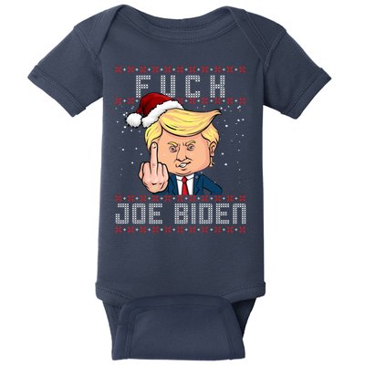 FJB F Joe Biden Trump Middle Finger Ugly Christmas Baby Bodysuit