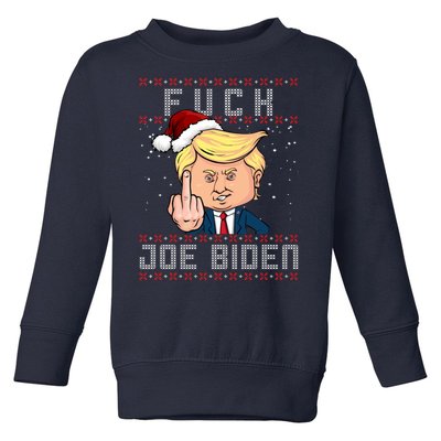 FJB F Joe Biden Trump Middle Finger Ugly Christmas Toddler Sweatshirt