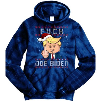 FJB F Joe Biden Trump Middle Finger Ugly Christmas Tie Dye Hoodie