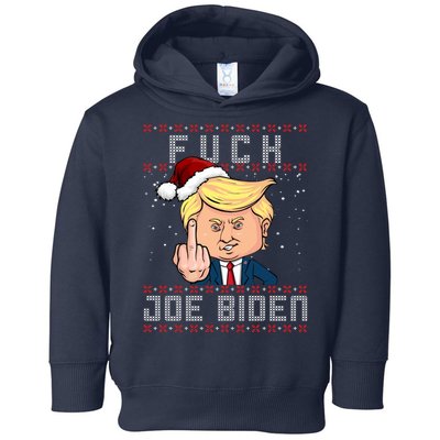 FJB F Joe Biden Trump Middle Finger Ugly Christmas Toddler Hoodie