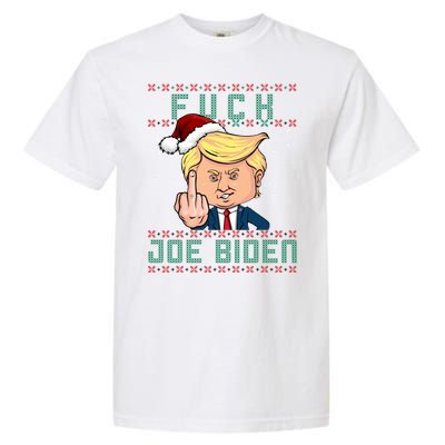 FJB F Joe Biden Trump Middle Finger Ugly Christmas Garment-Dyed Heavyweight T-Shirt