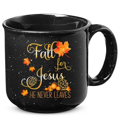 Fall For Jesus He Never Leaves Autumn Christian Prayers 15oz Campfire Ceramic Mug
