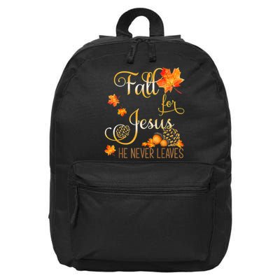 Fall For Jesus He Never Leaves Autumn Christian Prayers 16 in Basic Backpack