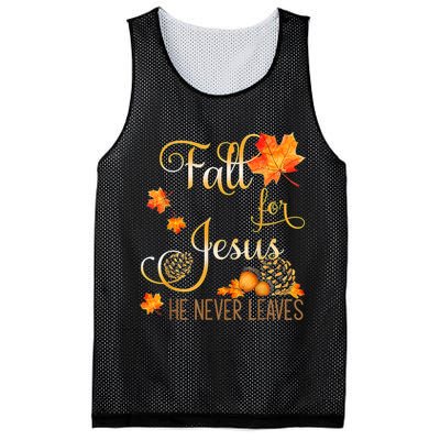 Fall For Jesus He Never Leaves Autumn Christian Prayers Mesh Reversible Basketball Jersey Tank