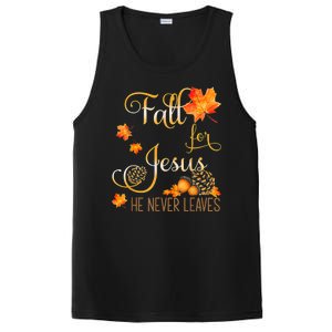 Fall For Jesus He Never Leaves Autumn Christian Prayers PosiCharge Competitor Tank