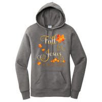 Fall For Jesus He Never Leaves Autumn Christian Prayers Women's Pullover Hoodie