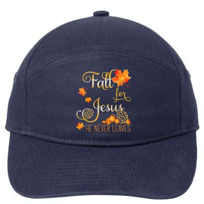 Fall For Jesus He Never Leaves Autumn Christian Prayers 7-Panel Snapback Hat