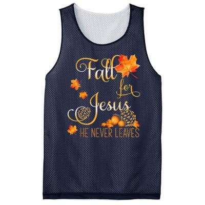 Fall For Jesus He Never Leaves Autumn Christian Prayers Mesh Reversible Basketball Jersey Tank