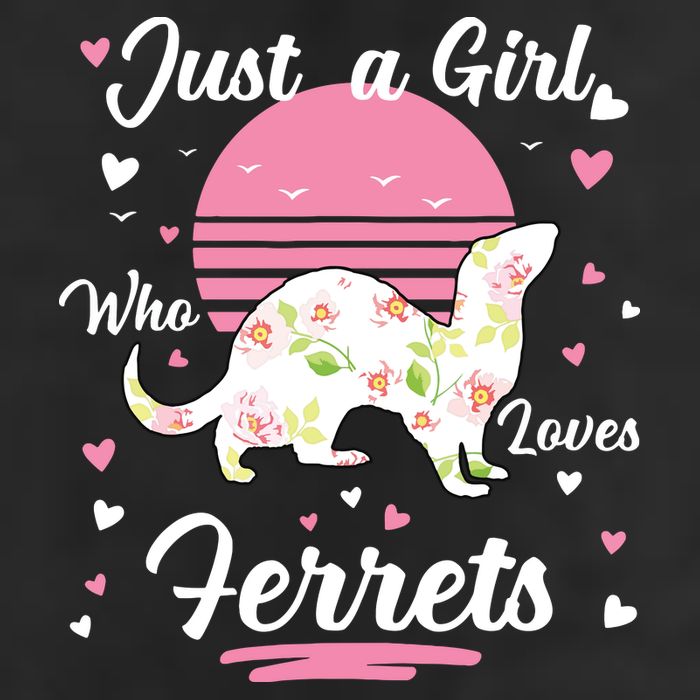 Ferret Ferret Just A Girl Who Loves Ferrets 7 Panel Mesh Trucker Snapback Hat