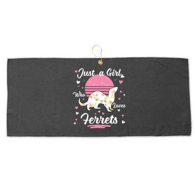 Ferret Ferret Just A Girl Who Loves Ferrets Large Microfiber Waffle Golf Towel