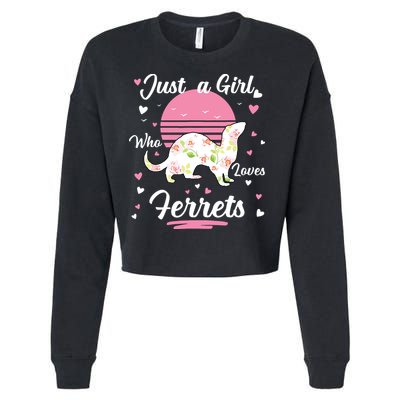 Ferret Ferret Just A Girl Who Loves Ferrets Cropped Pullover Crew