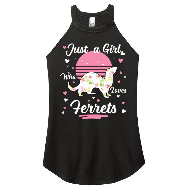 Ferret Ferret Just A Girl Who Loves Ferrets Women's Perfect Tri Rocker Tank