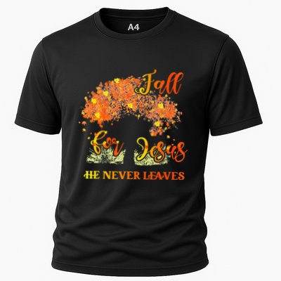 Fall For Jesus He Never Leaves Autumn Tree Thanksgiving Performance Shirt