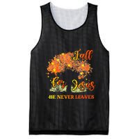 Fall For Jesus He Never Leaves Autumn Tree Thanksgiving Mesh Reversible Basketball Jersey Tank