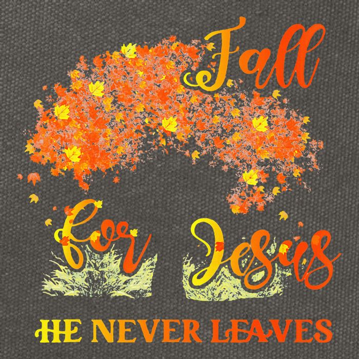 Fall For Jesus He Never Leaves Autumn Tree Thanksgiving Cotton Canvas Backpack