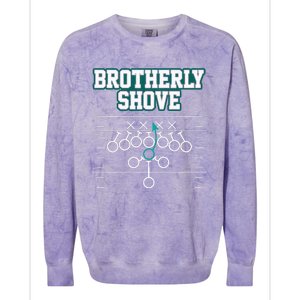 Funny Football Joke Brotherly Shove  Brotherly Shove Colorblast Crewneck Sweatshirt