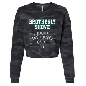 Funny Football Joke Brotherly Shove  Brotherly Shove Cropped Pullover Crew