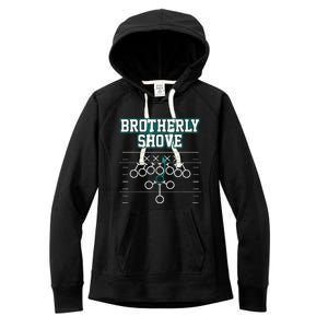 Funny Football Joke Brotherly Shove  Brotherly Shove Women's Fleece Hoodie