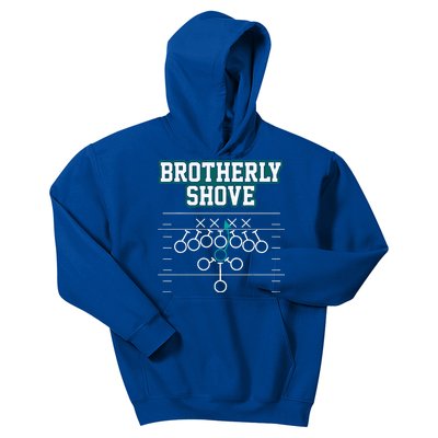 Funny Football Joke Brotherly Shove  Brotherly Shove Kids Hoodie