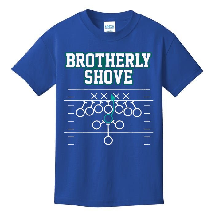 Funny Football Joke Brotherly Shove  Brotherly Shove Kids T-Shirt