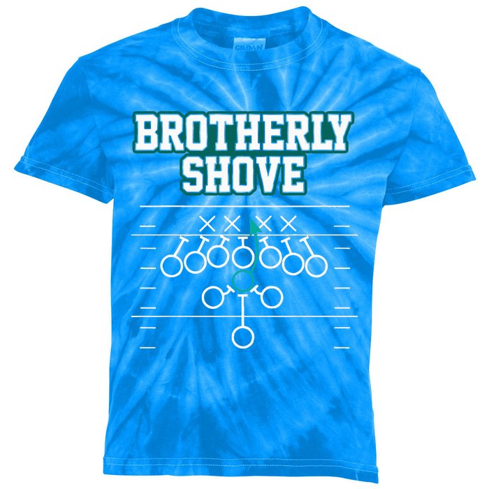 Funny Football Joke Brotherly Shove  Brotherly Shove Kids Tie-Dye T-Shirt