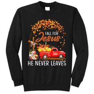 Fall For Jesus He Never Leaves Thanksgiving Party Sweatshirt