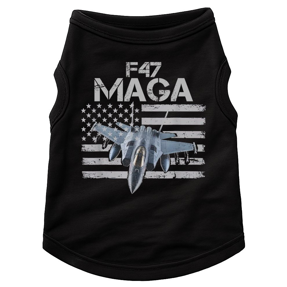 F47 Fighter Jet Trump Funny F 47 Aircraft 4th July Men Women Doggie Tank