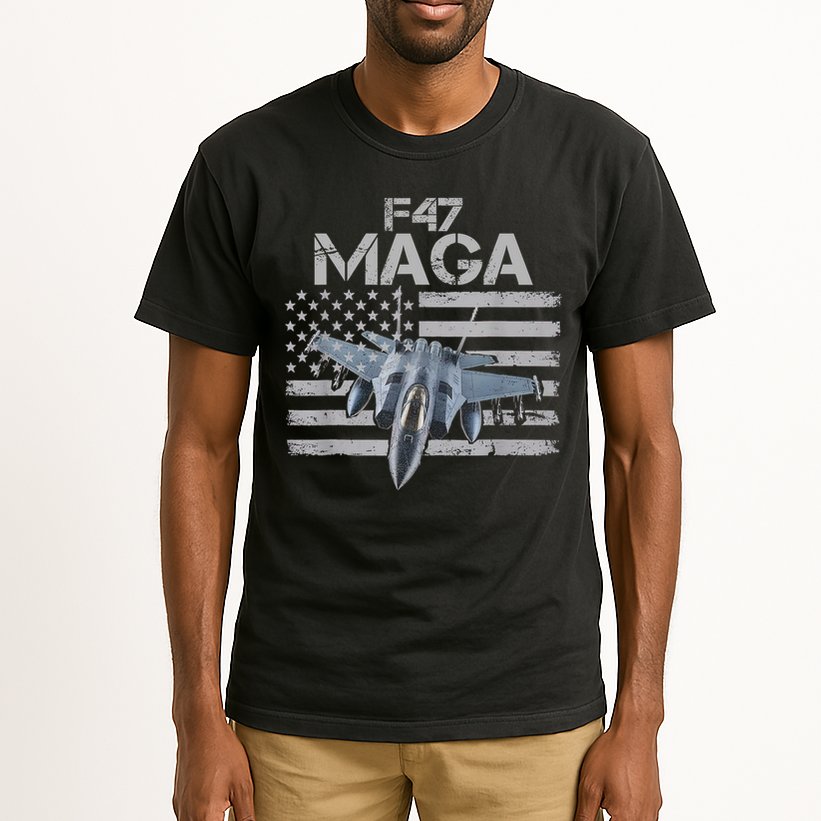 F47 Fighter Jet Trump Funny F 47 Aircraft 4th July Men Women Tall T-Shirt