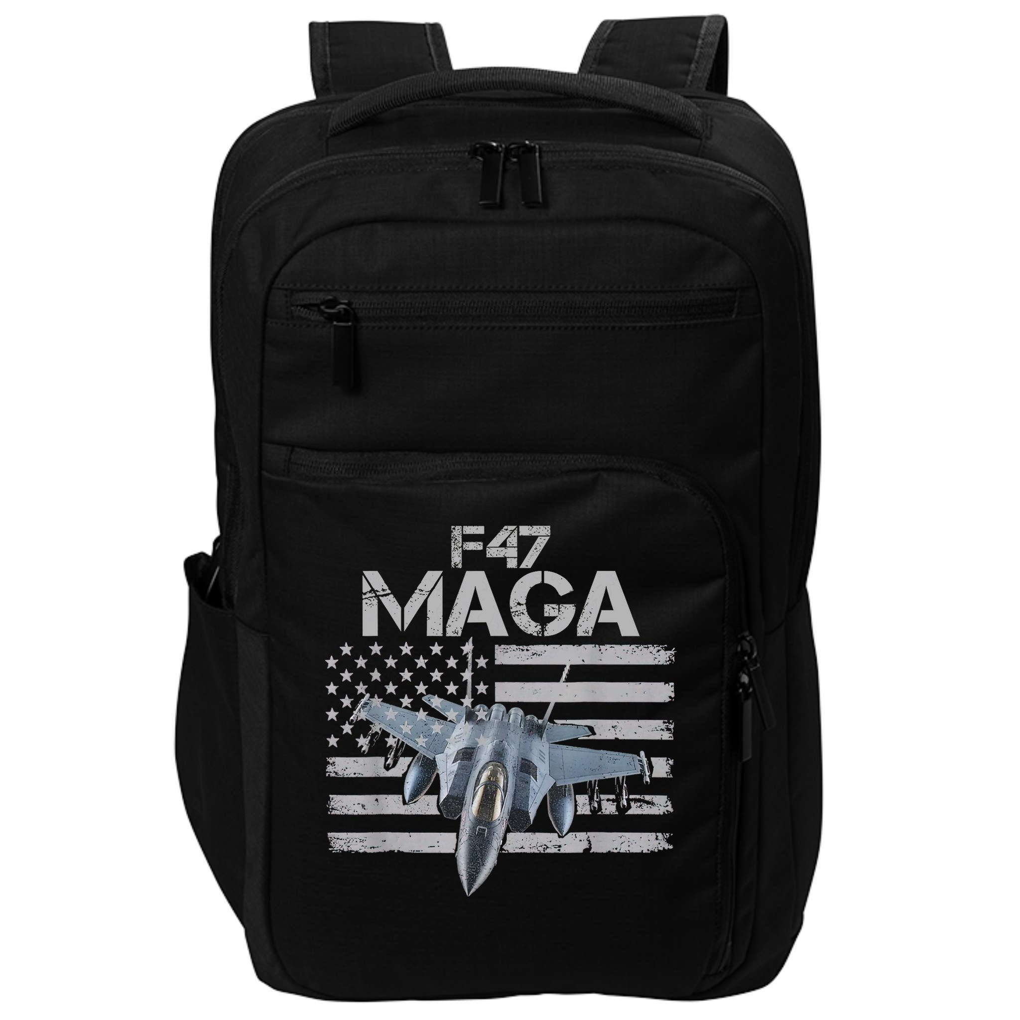 F47 Fighter Jet Trump Funny F 47 Aircraft 4th July Men Women Impact Tech Backpack