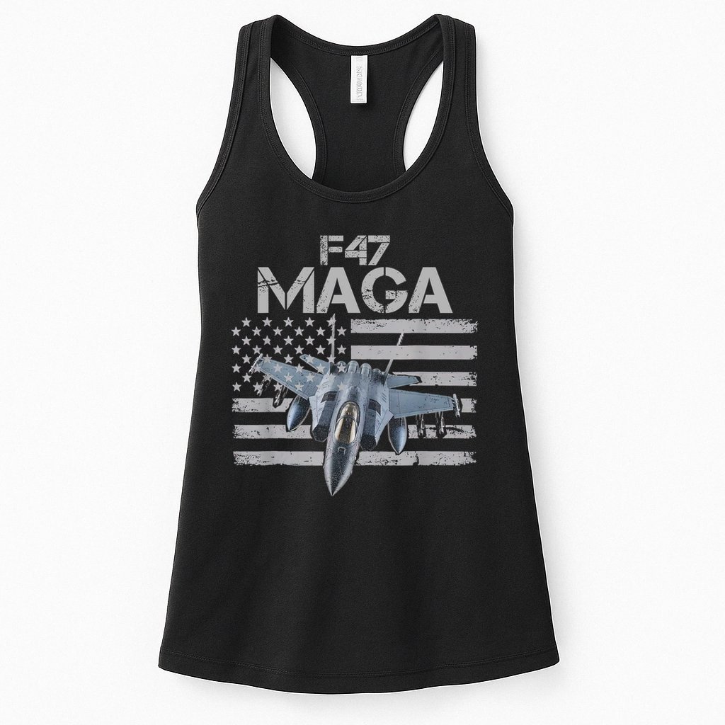 F47 Fighter Jet Trump Funny F 47 Aircraft 4th July Men Women Womens Tank Top
