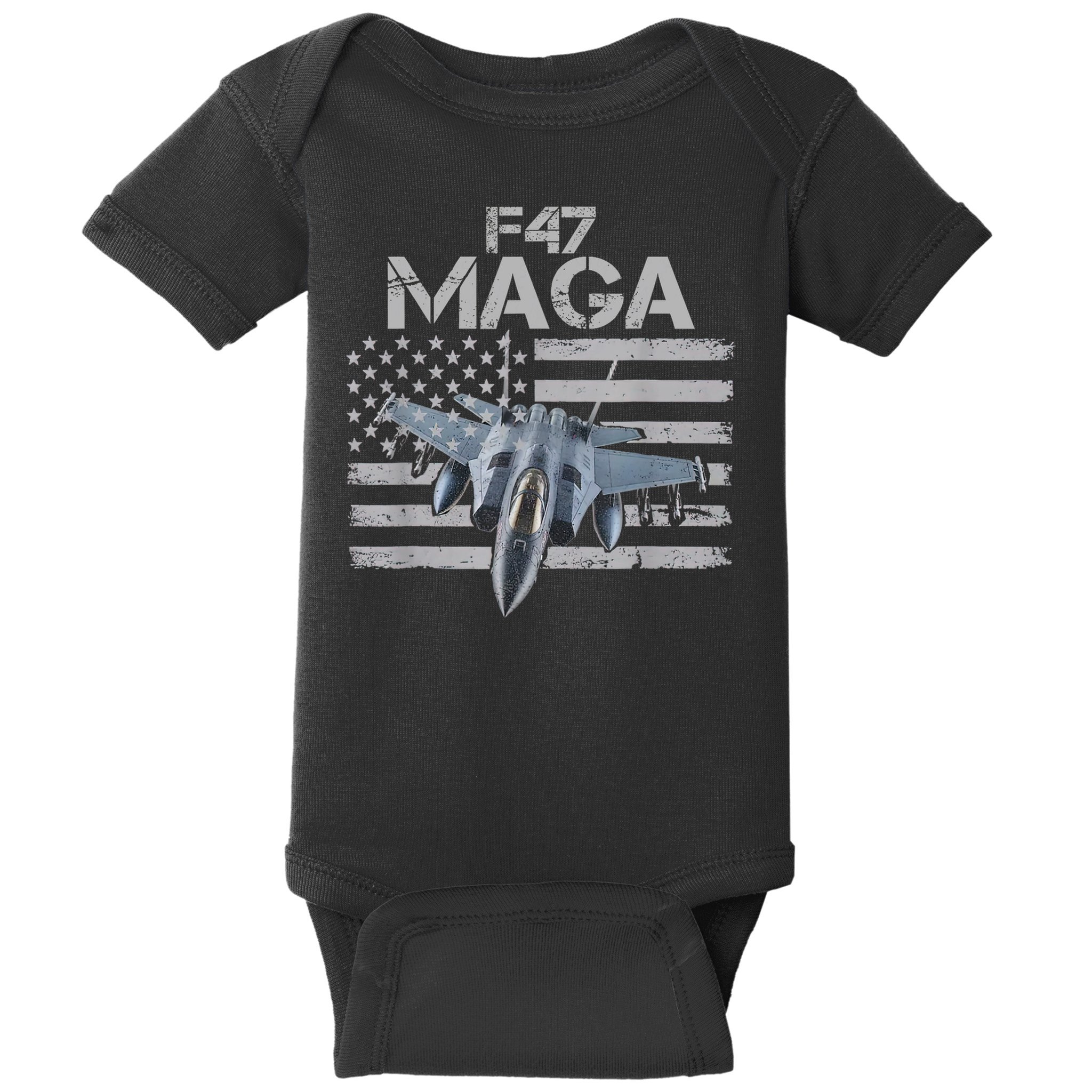 F47 Fighter Jet Trump Funny F 47 Aircraft 4th July Men Women Baby Bodysuit