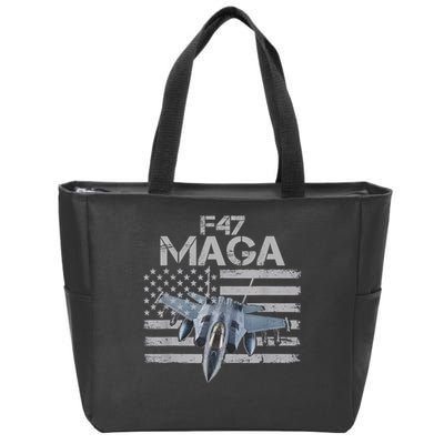 F47 Fighter Jet Trump Funny F 47 Aircraft 4th July Men Women Zip Tote Bag