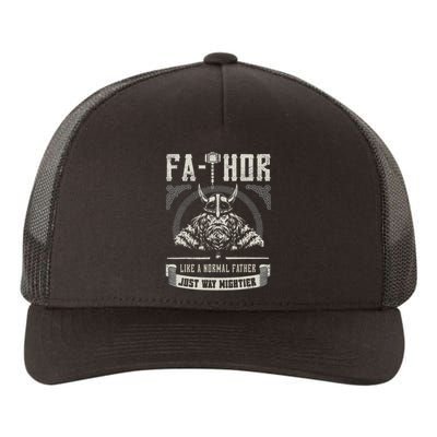 FaThor Father Just Mightier Hammer Viking Fathers Day Yupoong Adult 5-Panel Trucker Hat