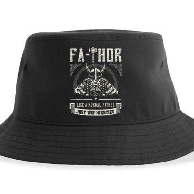 FaThor Father Just Mightier Hammer Viking Fathers Day Sustainable Bucket Hat