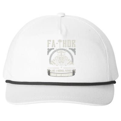 FaThor Father Just Mightier Hammer Viking Fathers Day Snapback Five-Panel Rope Hat