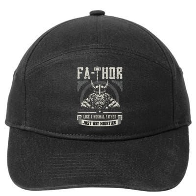 FaThor Father Just Mightier Hammer Viking Fathers Day 7-Panel Snapback Hat