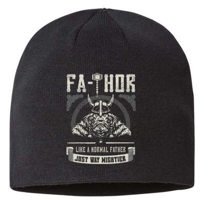 FaThor Father Just Mightier Hammer Viking Fathers Day Sustainable Beanie