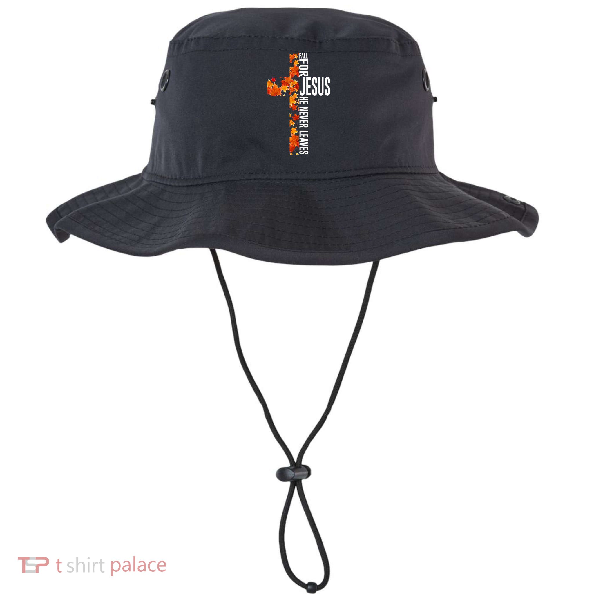 Fall For Jesus He Never Leaves Christian Faith Jesus Cross Bucket Hat