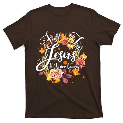 Fall For Jesus He Never Leaves Costume Christian Fall T-Shirt