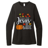 Fall For Jesus He Never Leaves Womens CVC Long Sleeve Shirt