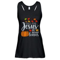 Fall For Jesus He Never Leaves Ladies Essential Flowy Tank