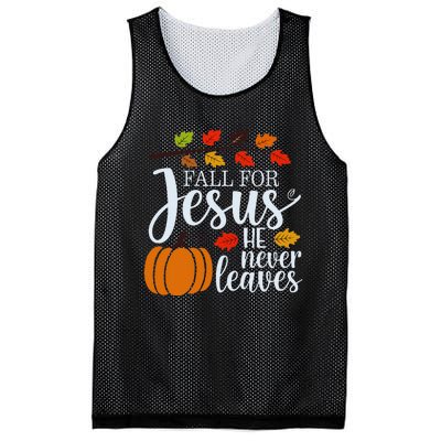 Fall For Jesus He Never Leaves Mesh Reversible Basketball Jersey Tank